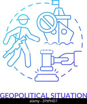 Icône de concept de situation géopolitique Illustration de Vecteur