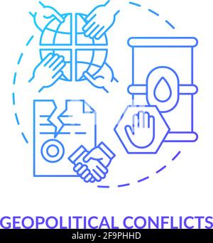 Icône de concept de conflits géopolitiques Illustration de Vecteur