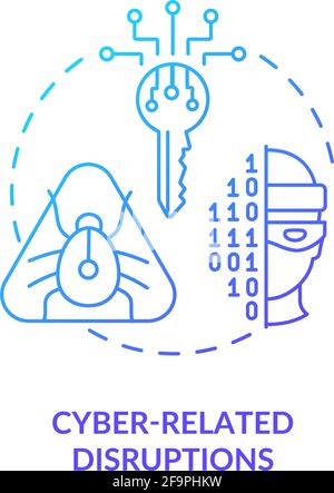 Icône de concept de cyber-perturbations Illustration de Vecteur