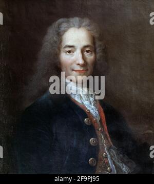 Portrait de François-Marie Arouet, dit Voltaire (1694-1778) peinture de Catherine Lusurier Banque D'Images