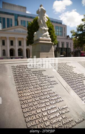 14.07.2019, Belfast, Irlande du Nord, Royaume-Uni - le Titanic Memorial Garden, sur le terrain de l'hôtel de ville à Donegall Square. Le Titanic était b Banque D'Images