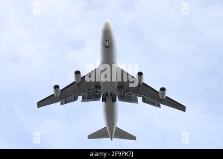 ISTANBUL, TURQUIE - 31 JANVIER 2021 : BOEING 747-428FER (CN 32867) D'ACT Airlines débarquant à l'aéroport Ataturk d'Istanbul. Banque D'Images