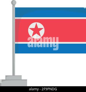 Drapeau national de la Corée du Nord Illustration vectorielle Illustration de Vecteur