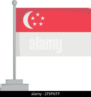 Drapeau national de Singapour Illustration vectorielle Illustration de Vecteur