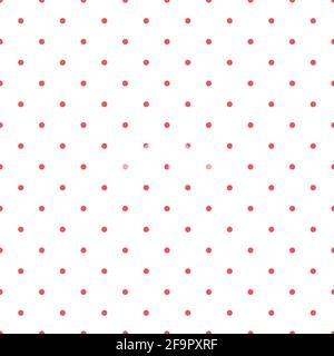 Arrière-plan sans couture à motif à pois vectorisés. Petits cercles rouge vif blanc toile de fond. Motif confettis à motifs géométriques réguliers. Impression sur toute la page Illustration de Vecteur