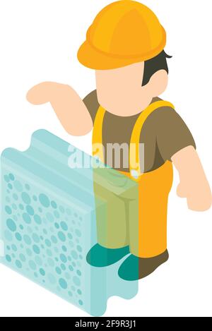 Icône Glass Worker. Illustration isométrique de l'icône de vecteur Glass Worker pour la toile Illustration de Vecteur