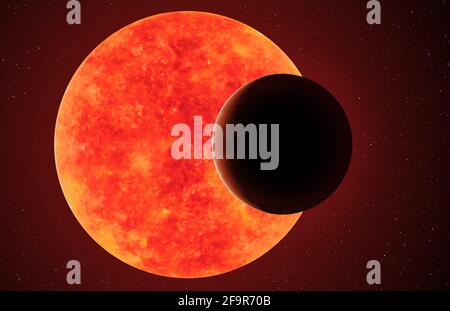 Exoplanet contre la naine rouge, éléments de cette image fournis par la NASA Banque D'Images