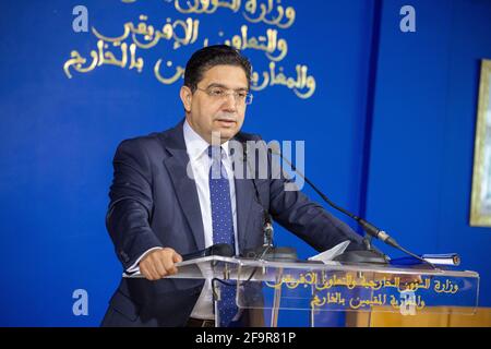 Nasser Bourita, ministre des Affaires étrangères, de la coopération africaine et des expatriés marocains, Banque D'Images