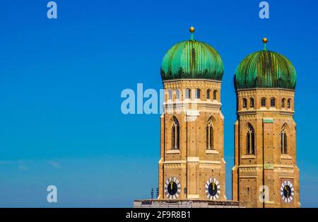 Munich, la Frauenkirche, église Notre-Dame, Bavière, Allemagne Banque D'Images