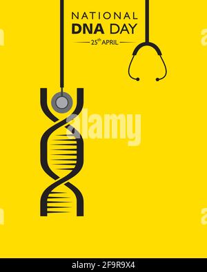 Illustration vectorielle de la journée nationale de l'ADN observée le 25 avril Illustration de Vecteur