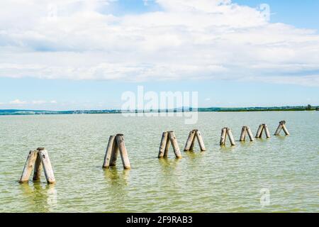 Lac neusiedlersee à la frontière entre l'Autriche et la Hongrie Banque D'Images