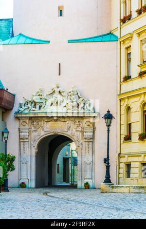 Vue sur le feu et l'hôtel de ville de Sopron, Hongrie Banque D'Images