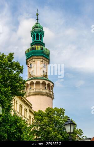 Vue sur la cheminée de Sopron, Hongrie Banque D'Images