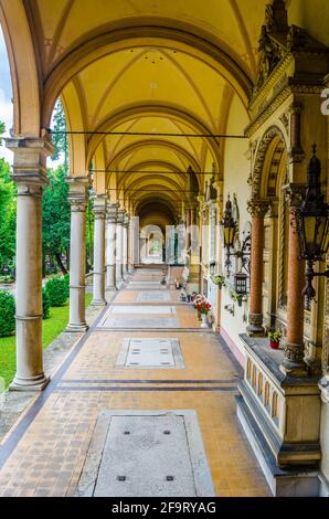 Zagreb mirogoj cemetary arcades vue, capitale de la Croatie Banque D'Images