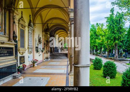 Zagreb mirogoj cemetary arcades vue, capitale de la Croatie Banque D'Images