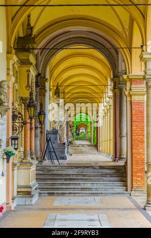 Zagreb mirogoj cemetary arcades vue, capitale de la Croatie Banque D'Images