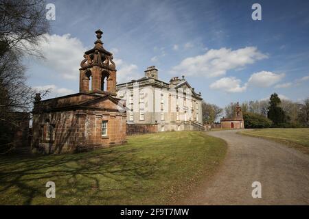 Écosse, Ayrshire, Ochiltree, Auchinleck House, 16 avril 2021. Bel exemple d'une villa écossaise du XVIIIe siècle, maison de James Boswell Banque D'Images