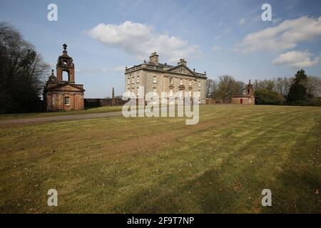 Écosse, Ayrshire, Ochiltree, Auchinleck House, 16 avril 2021. Bel exemple d'une villa écossaise du XVIIIe siècle, maison de James Boswell Banque D'Images