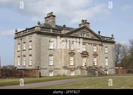 Écosse, Ayrshire, Ochiltree, Auchinleck House, 16 avril 2021. Bel exemple d'une villa écossaise du XVIIIe siècle, maison de James Boswell Banque D'Images