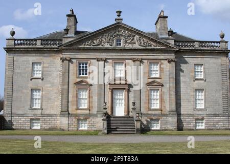 Écosse, Ayrshire, Ochiltree, Auchinleck House, 16 avril 2021. Bel exemple d'une villa écossaise du XVIIIe siècle, maison de James Boswell Banque D'Images