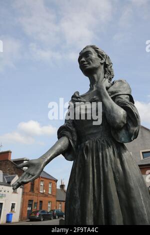 Écosse, Ayrshire, Mauchline, Jean Armure Statue 16 avril 2021. Banque D'Images