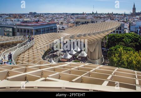 Metropol parasol sur la place de l'Encarnation, Séville, Espagne Banque D'Images