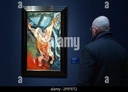 LE BOEUF ECORCHE PAR CHAIM SOUTINE LORS DE LA VENTE EN SOIRÉE DE L'ART IMPRESSIONNISTE ET MORDERN À CHRISTIES . 3/2/06 Banque D'Images