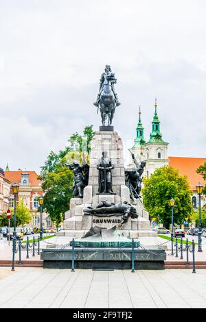 Le Monument Grunwald dans le plac Jana Matejki Krakow Pologne Banque D'Images