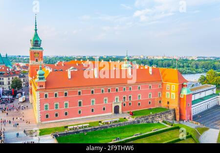 Vue aérienne du château royal de Varsovie. Banque D'Images