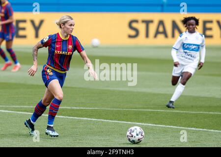 Barcelone, Espagne. 20 avril 2021. Maria Leon du FC Barcelone pendant le match Primera Iberdrola entre le FC Barcelone et UD Granadilla au stade Johan Cruyff de Barcelone, Espagne. Credit: David Ramirez/DAX/ZUMA Wire/Alamy Live News Banque D'Images