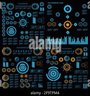 Interface utilisateur tactile graphique virtuel bleu futuriste Illustration de Vecteur