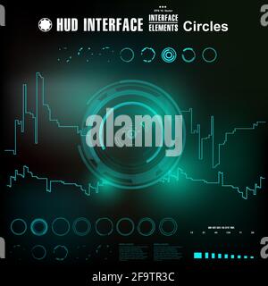 Interface utilisateur tactile graphique virtuel bleu futuriste Illustration de Vecteur