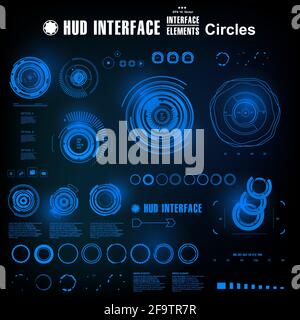 Interface utilisateur tactile graphique virtuel bleu futuriste Illustration de Vecteur