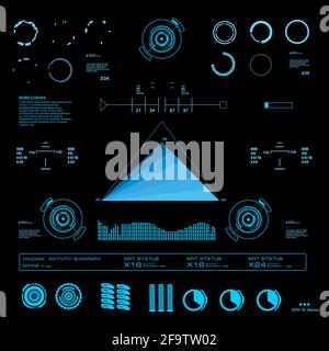 Interface utilisateur tactile graphique virtuel bleu futuriste Illustration de Vecteur