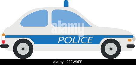 Illustration d'une voiture de police avec un joli dessin animé Illustration de Vecteur