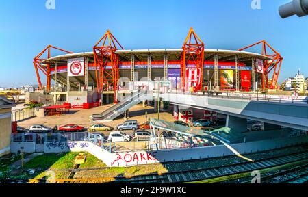 ATHÈNES, GRÈCE, 10 DÉCEMBRE 2015 : stade Karaiskakis - stade de football de l'Olympiacos FC situé au Pirée Banque D'Images