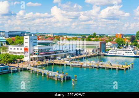 FRIEDRICHSHAFEN, ALLEMAGNE, 24 JUILLET 2016 : vue aérienne du musée zeppelin à friedrichshafen, Allemagne. Banque D'Images