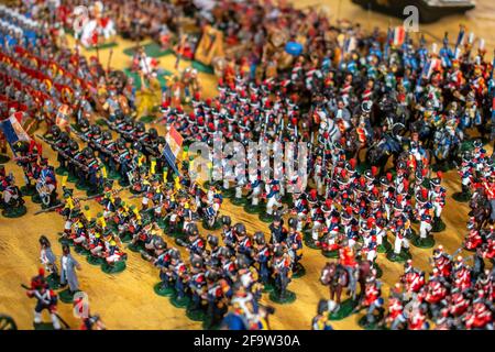 Soldats en étain à collectionner à vendre à la foire de San Telmo. Banque D'Images