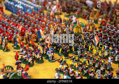 Soldats en étain à collectionner à vendre à la foire de San Telmo. Banque D'Images