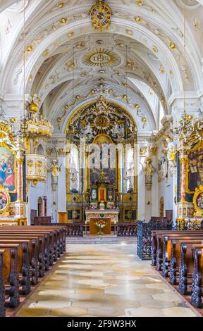 SALLE À TIROL, AUTRICHE, 27 JUILLET 2016 : intérieur du couvent Herz-Jesu ou du Sacré-cœur dans la salle à Tirol, Autriche. Banque D'Images