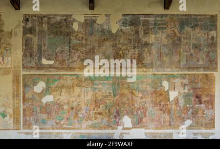 PISE, ITALIE, 14 MARS 2016: Vue d'une peinture située sur un mur du cimetière Camposanto dans la ville italienne de Pise Banque D'Images