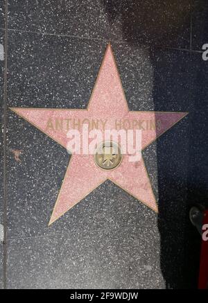 Hollywood, Californie, États-Unis 17 avril 2021 UNE vue générale de l'atmosphère de l'acteur Anthony Hopkins Star sur le Hollywood Walk of Fame le 17 avril 2021 à Hollywood, Californie, États-Unis. Photo par Barry King/Alay stock photo Banque D'Images