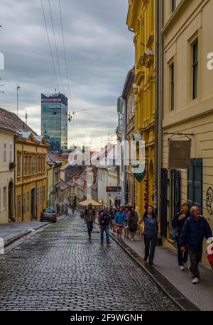 ZAGREB, CROATIE, 28 JUILLET 2015 : la rue Radiceva est l'une des plus belles rues de Zagreb. Banque D'Images