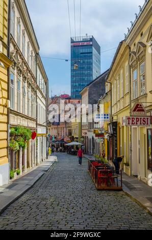 ZAGREB, CROATIE, 28 JUILLET 2015 : la rue Radiceva est l'une des plus belles rues de Zagreb. Banque D'Images