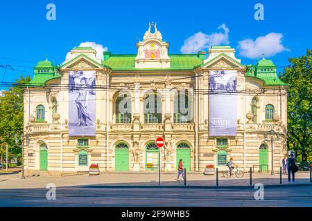 RIGA, LETTONIE, 15 AOÛT 2016 : vue du théâtre national de Riga, Lettonie. Banque D'Images