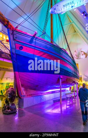 OSLO, NORVÈGE, 24 AOÛT 2016 : intérieur du musée Fram à Oslo, Norvège Banque D'Images