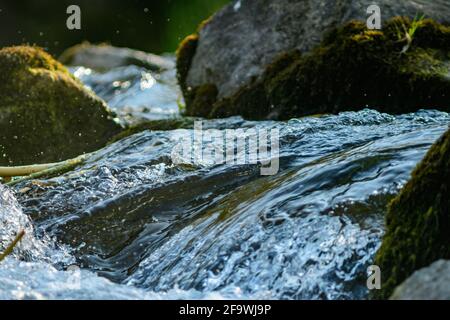 petite cascade sur la rivière gusen en haute-autriche Banque D'Images