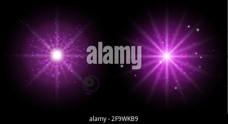 Spot Putple. Éclairage lumineux avec spots de la scène sur fond transparent. Illustration de Vecteur