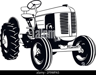 Tracteur agricole, récolte, véhicule agricole, pochoir, Silhouette, Clip art vectoriel Illustration de Vecteur