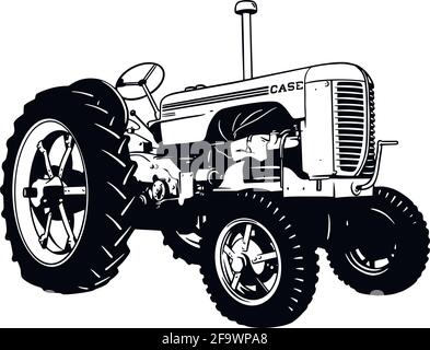 Tracteur agricole, récolte, véhicule agricole, pochoir, Silhouette, Clip art vectoriel Illustration de Vecteur